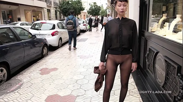 Fresh No skirt seamless pantyhose in public new Movies
