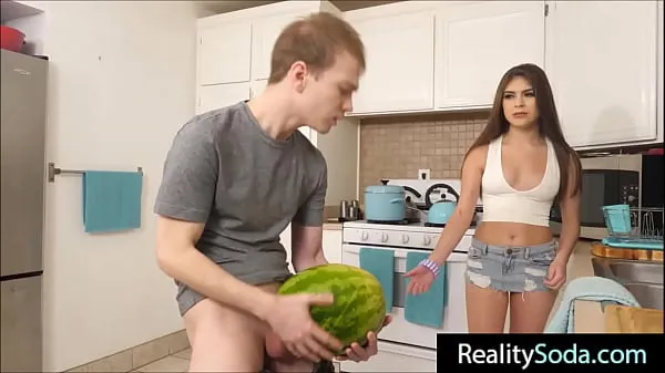 Fresh step Brother fucks stepsister instead of watermelon new Movies