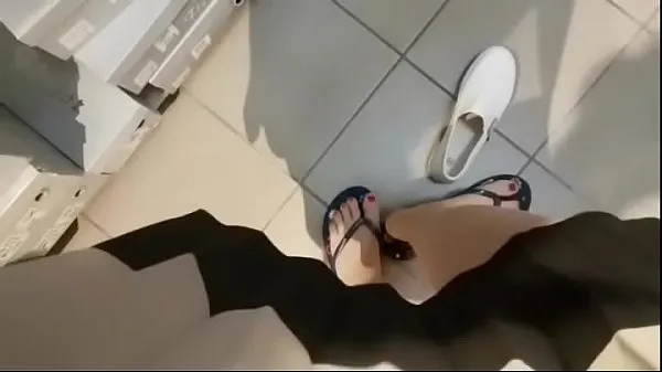 Sveži Spy on your sexy mom's sweaty feet while changing some different shoes in the store novi filmi