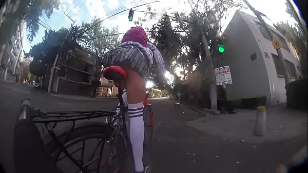 Fresh Skinny with a beautiful ass, shows off her tight ass riding a bike new Movies