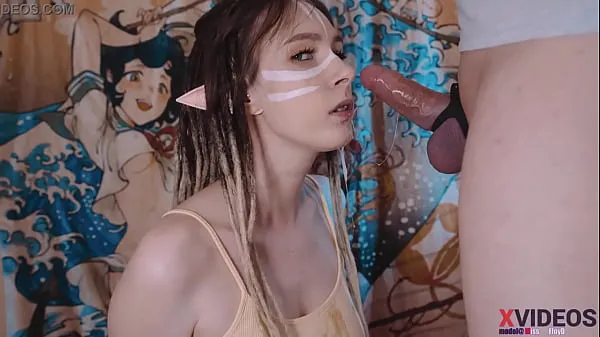 Cute girl elf in dreadlocks sucking my cock juicy! Drooling deep blowjob ! Deep throat my beautiful girlfriend Film baru yang segar