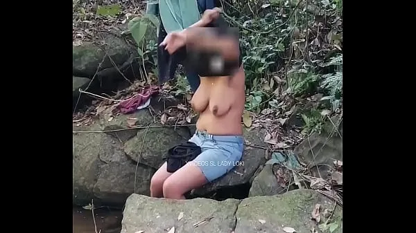 Fresh Janaki Risky public outdoors shower in natural waterfall new Movies