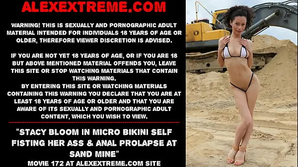 Fresh Stacy Bloom in micro bikini self fisting her ass & anal prolapse at sand mine new Movies