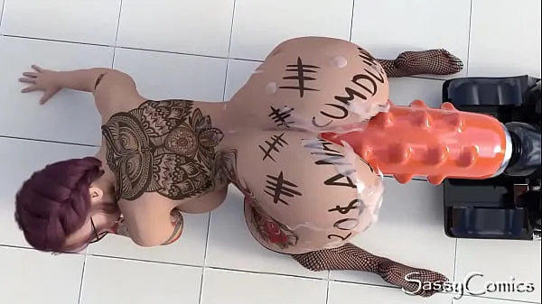 Frisse Extreme Monster Dildo Anal Fuck Machine Asshole Stretching - 3D Animation nieuwe films
