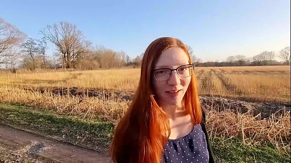 Nouveaux Redhead young woman undresses outside for the first time nouveaux films