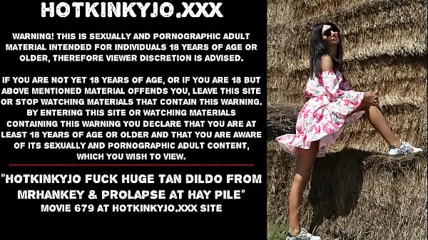 Hotkinkyjo fuck huge tan dildo from mrhankey & prolapse at hay pile novos filmes